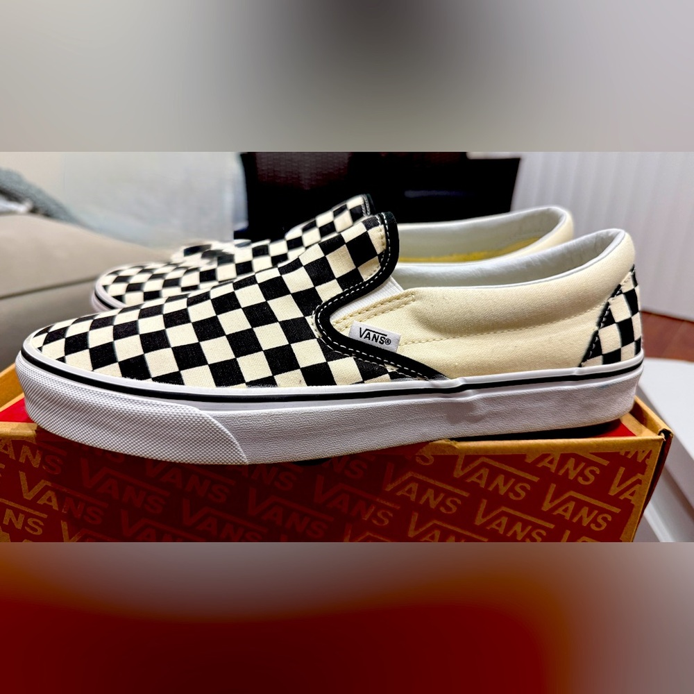 Vans Black and White Checkerboard Slip-Ons - Picture 2 of 2